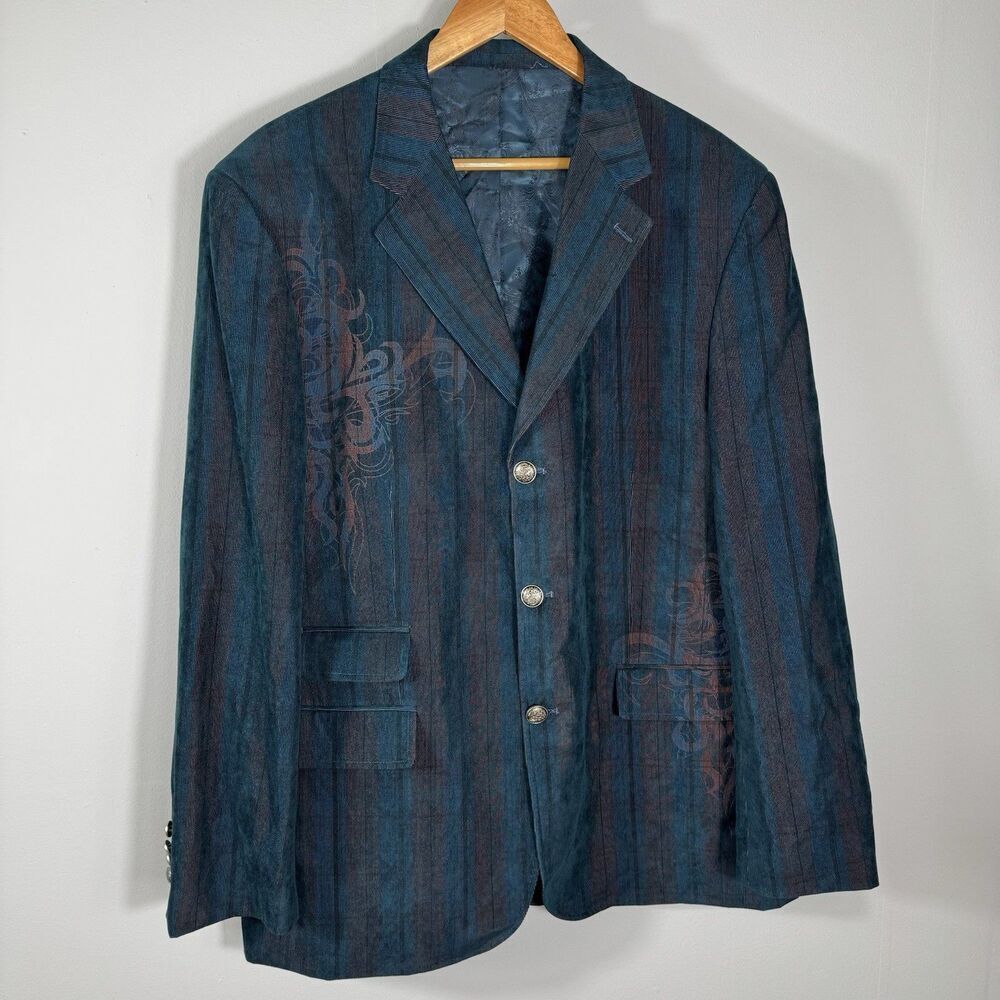 Empra Sz XL / 44 Micro Corduroy Stylish Coat Jacket Blazer Turquoise Teal NICE